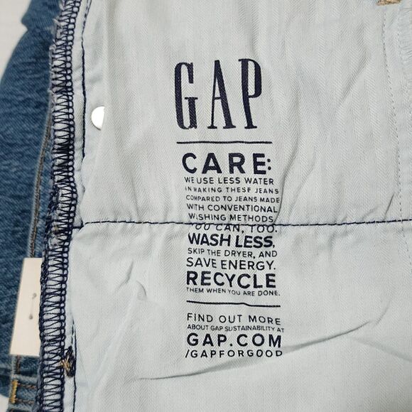 NWT Gap Womens Girlfriend Mid Rise Jeans Distressed Raw Hem Blue Size 25/0 - Picture 8 of 12